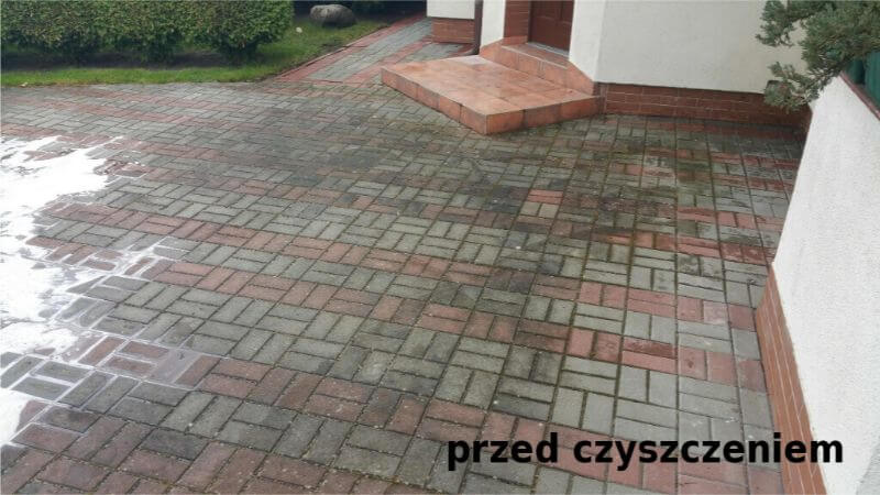 Kostka brukowa przed umyciem